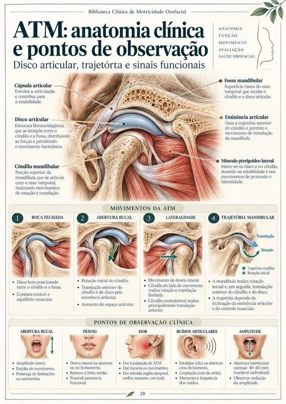 ATM: anatomia clínica e pontos de observação